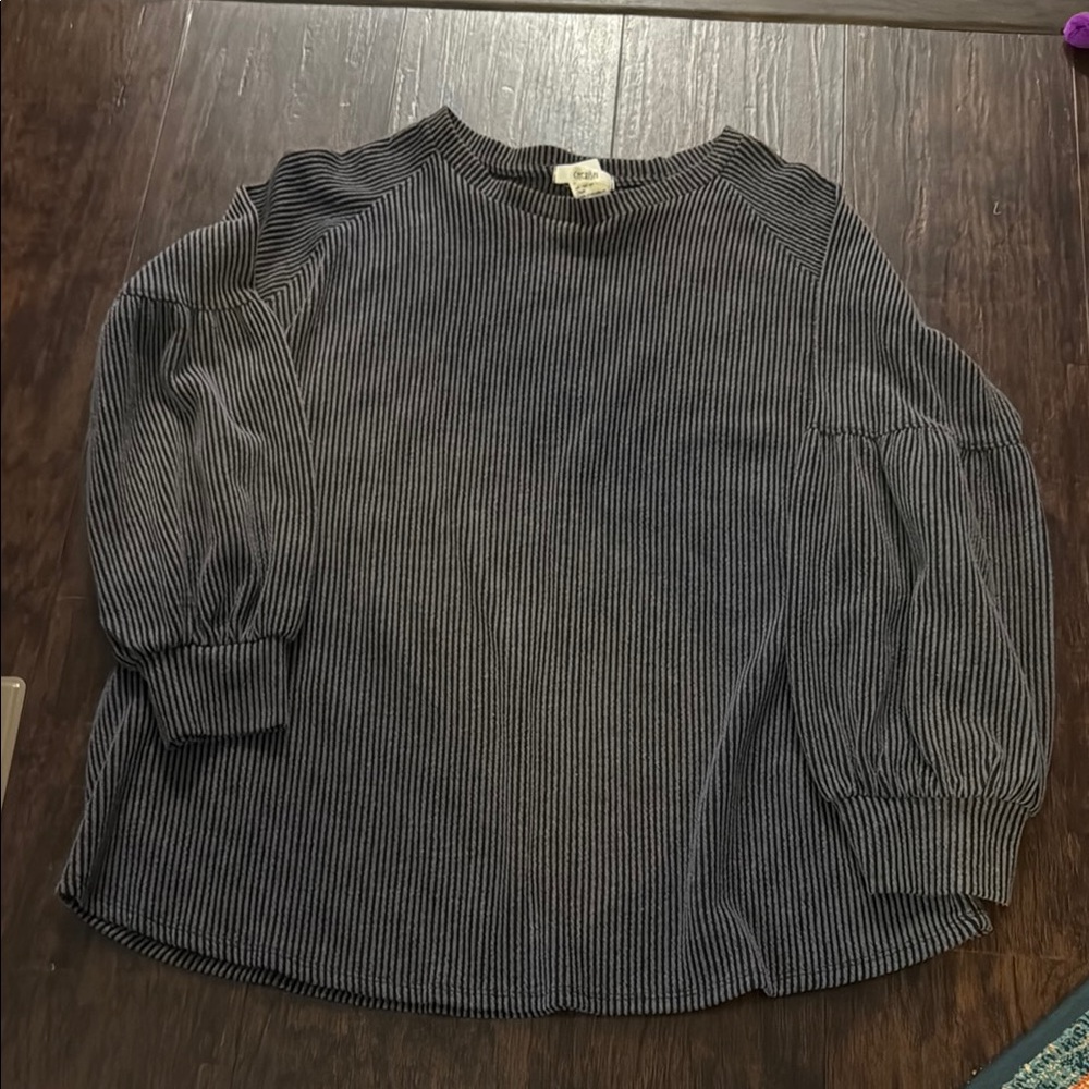Cherish Gray Cuffed Sleeve Relaxed Sweatshirt